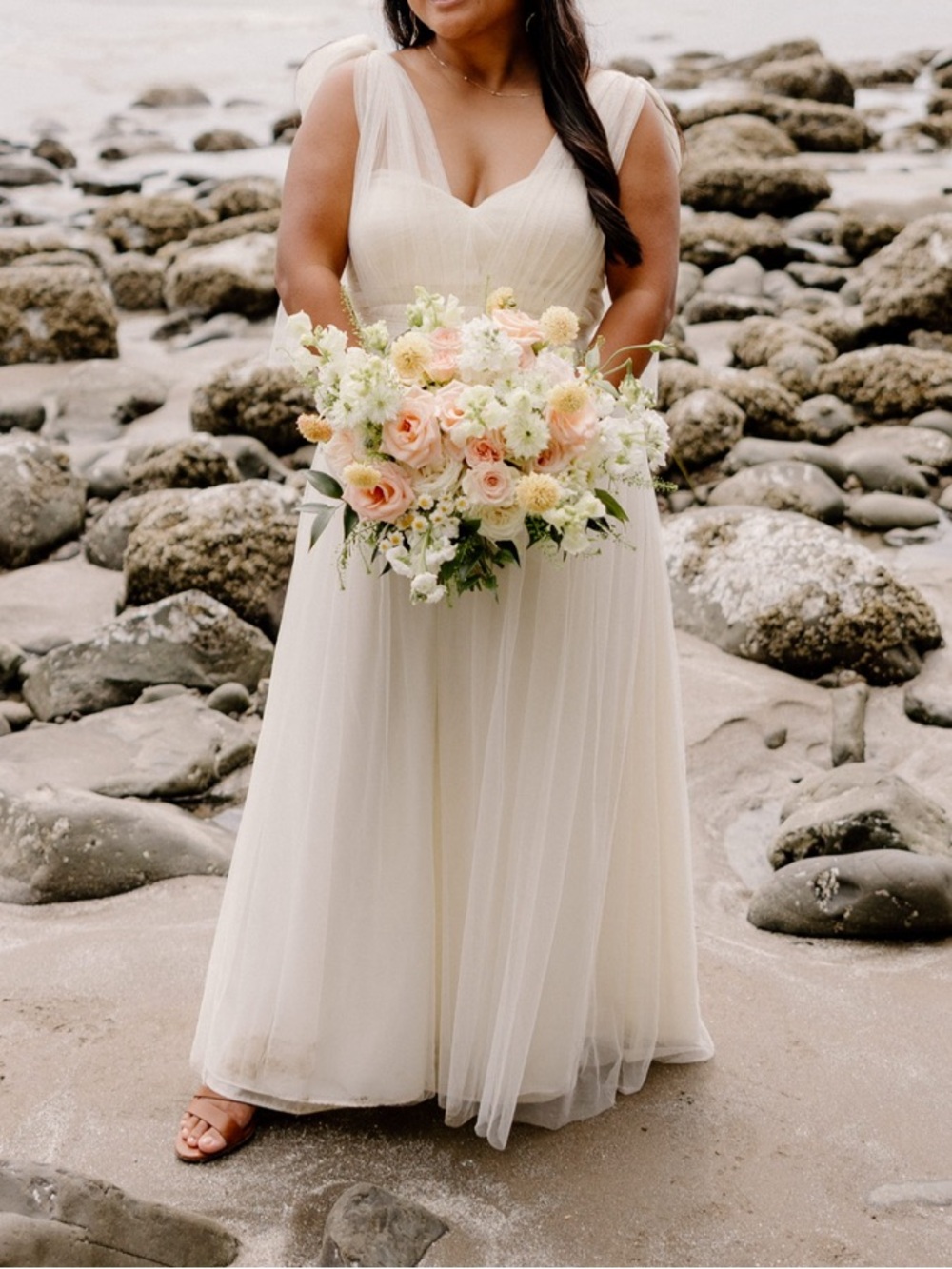Jenny Yoo Strapless Ivory/White Tulle Gown